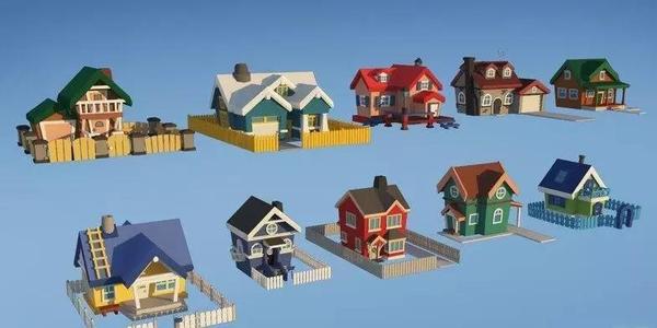 3D models - Unity Asset Store - City Houses Toon