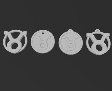 Pack 4 Taurus logo wallart keychain HD