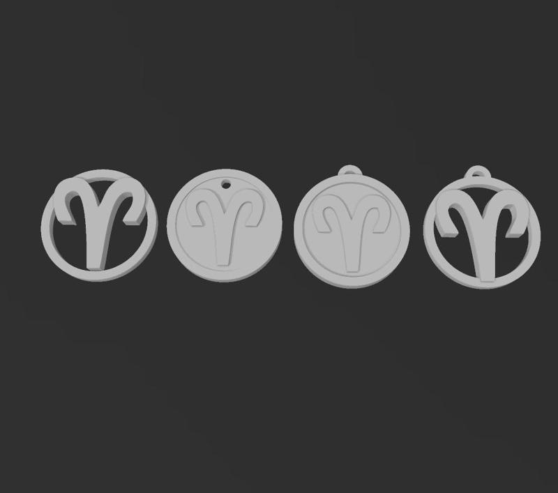 Pack 4 Aries logo wallart keychain HD