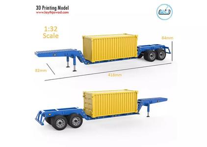 Heavy Trailer With Container 3D Printing Model