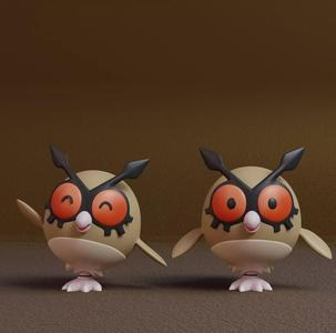 Pokemon - HootHoot with 2 poses