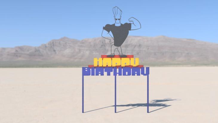 Johnny Bravo Happy Birthday Cake topper