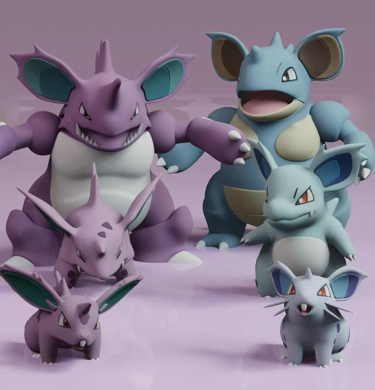 Nidoran Male Female Complete Evolution Pack Pokemon Fanart