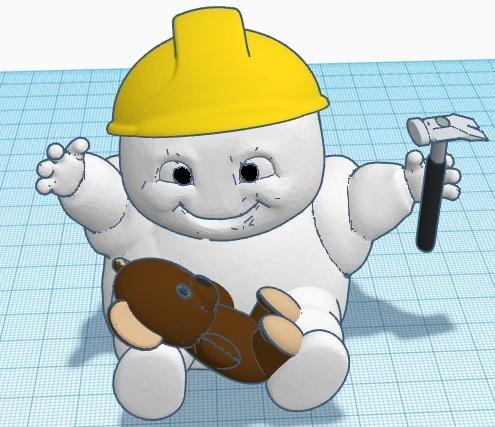 Mini Stay Puft marshmallow construction worker