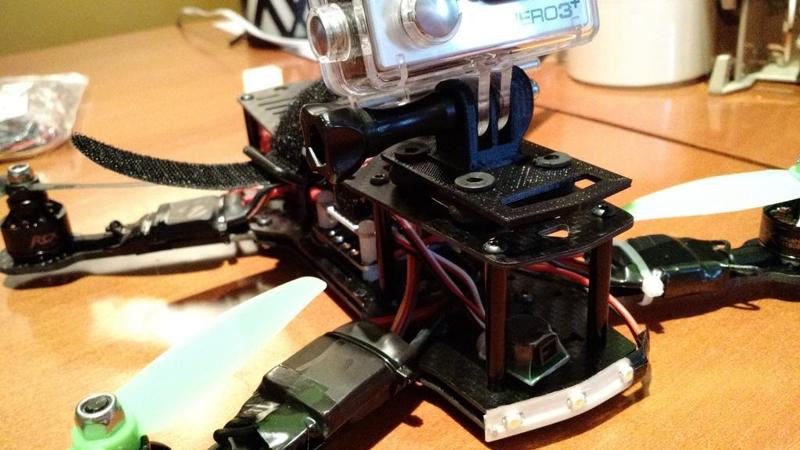 Quadcopter GoPro Mount - RCX H250CF-3K top mount