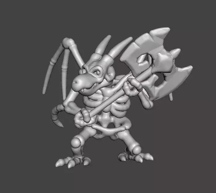 DRACONIAN SKELETON MINIATURE MODEL FIGURE FANTASY GAMES RPG DND