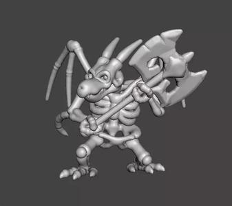 DRACONIAN SKELETON MINIATURE MODEL FIGURE FANTASY GAMES RPG DND