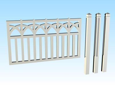French Concrete Modular Fence Type 1