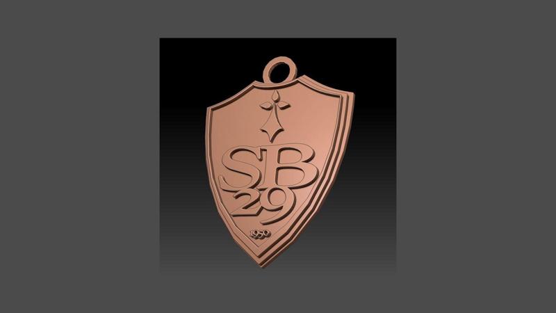 Ligue 1 Stade Brestois 29 keychain  badge Printable and Renderable