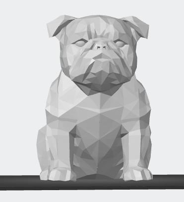 English bulldog sitting lowpoly