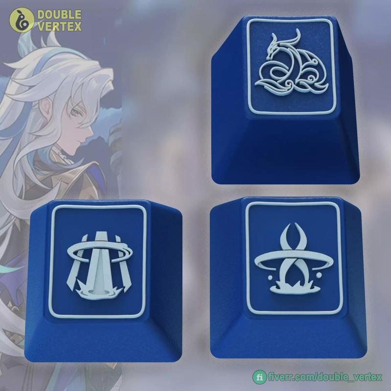Genshin Impact Neuvilette Keycaps - OEM Profile