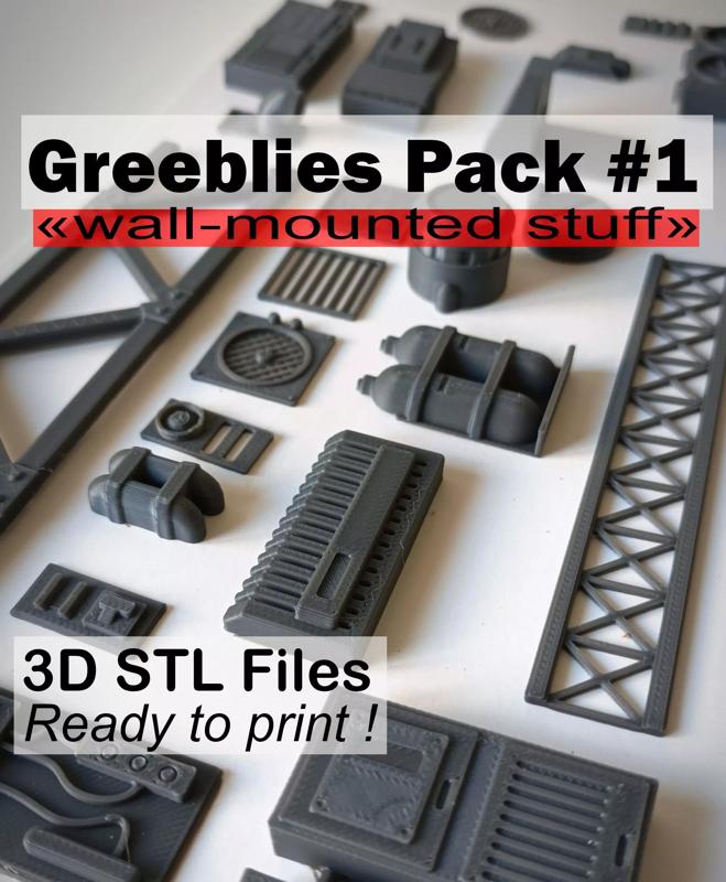 Greeblies  Kit Bashing PACK 1 - WALL MOUNTED STUFF