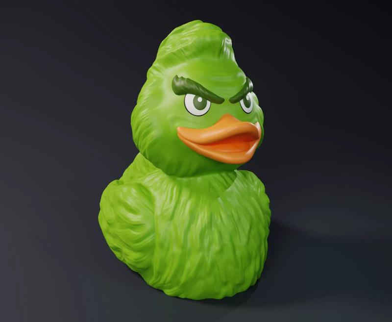 Cute Grinch Rubbed Duck