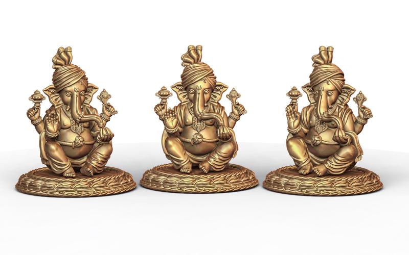 Ganesh Ji Lotus 3D  Model 07