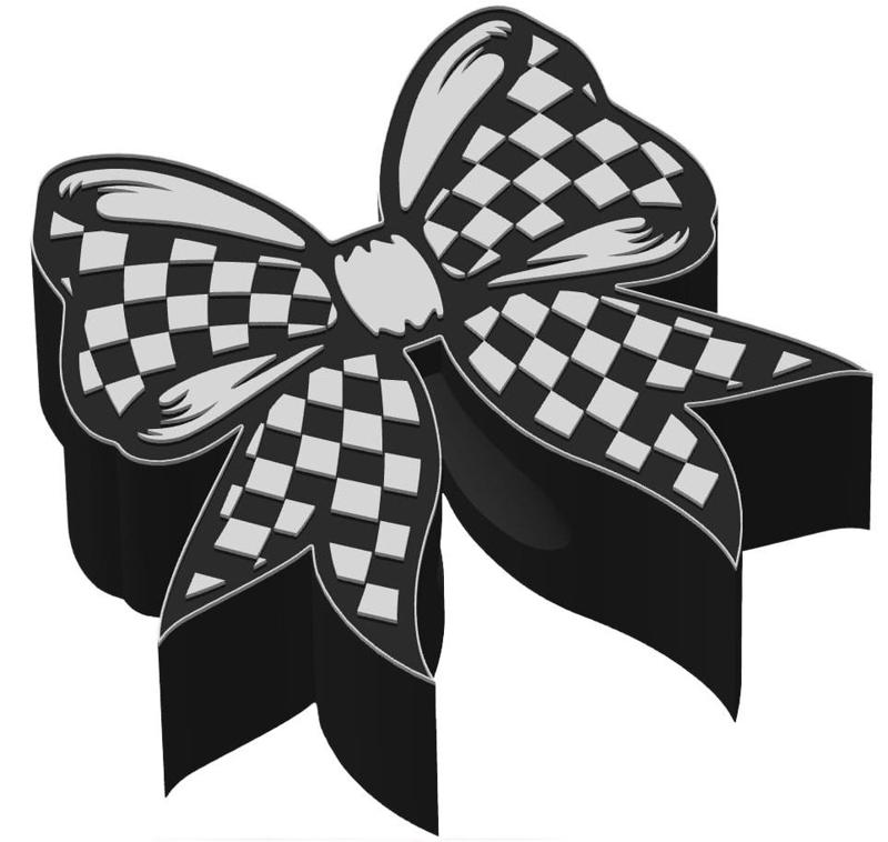 Racing Flag Bow Straw Topper in 2 sizes 3MF File included