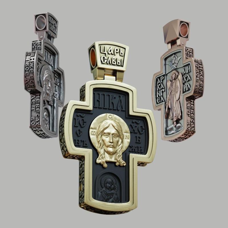 Eastern orthodox rite church cross black wood