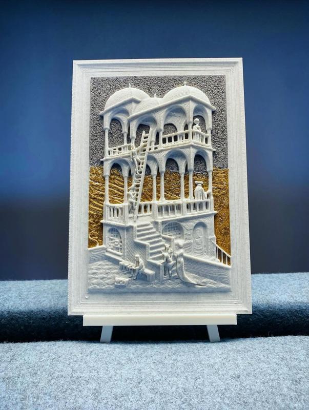 🎨 M.C. Escher Belvedere Relief – 3D Printed in Multi-Color ✨
