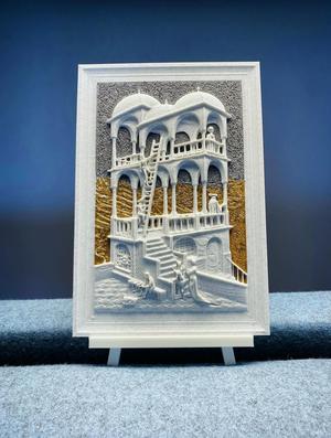 🎨 M.C. Escher Belvedere Relief – 3D Printed in Multi-Color ✨