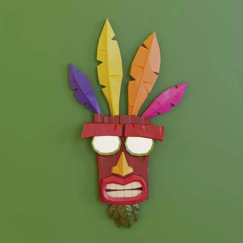 AKU AKU crash bandicoot mask for CNC routers and 3D printers