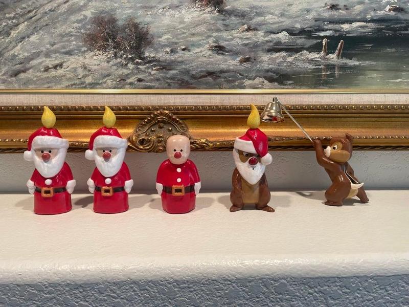 Chip and Dale Santa Candles (Mickey's Runaway Railway Decor)