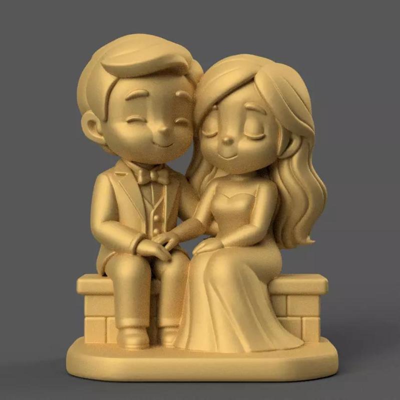 Romantic Couple Figurine STL Wedding Anniversary Gift