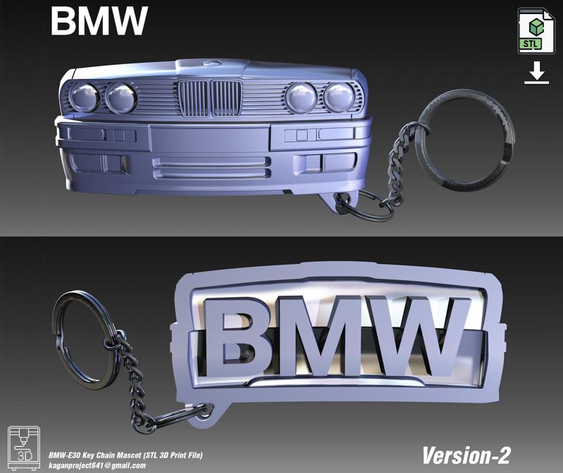 BMW e30 Mascot, Keychain, Keyring (v2)