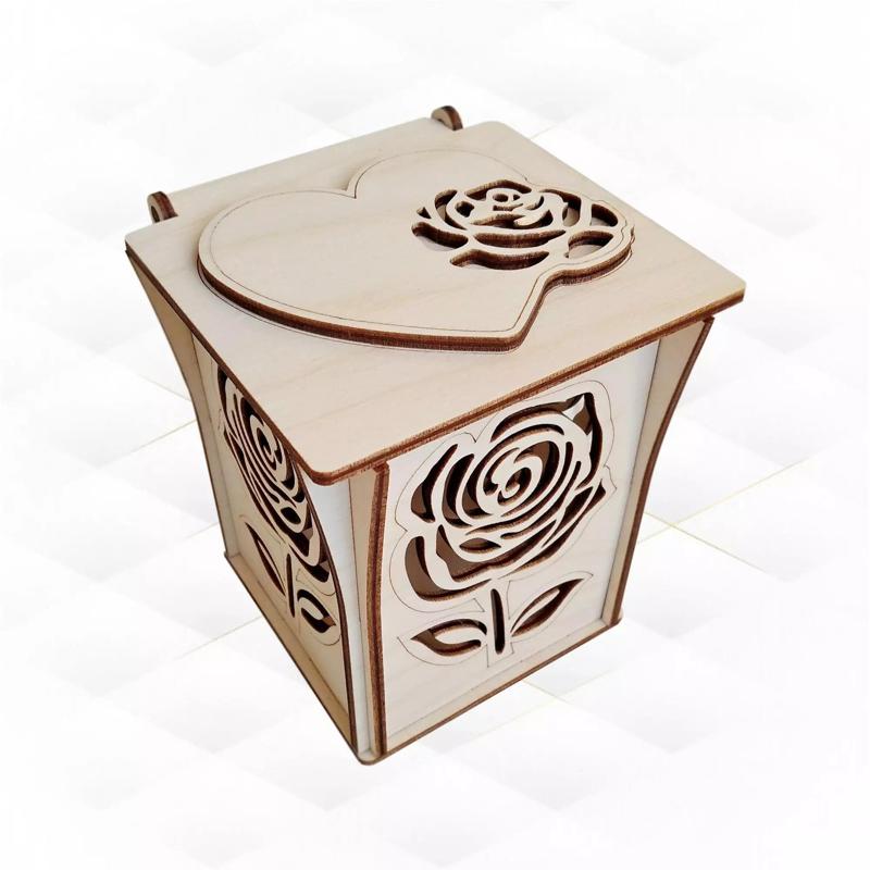 Gift box rose pattern laser cutting digital model