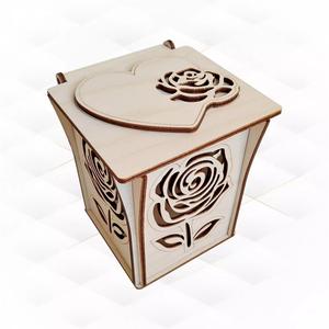 Gift box rose pattern laser cutting digital model