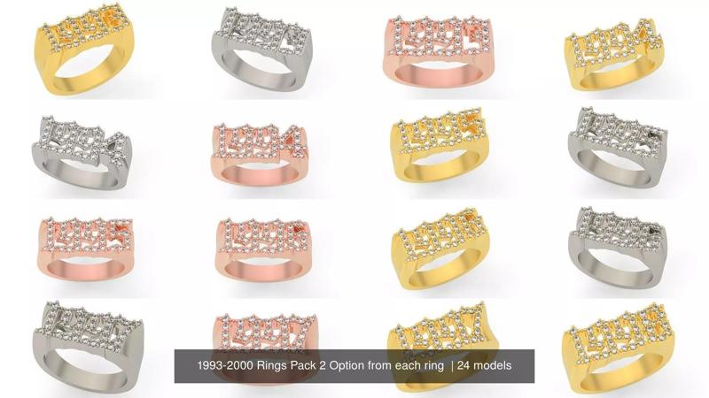 1993-2000 Rings Pack 2 Option from each ring  3D Model Collection