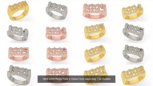 1993-2000 Rings Pack 2 Option from each ring  3D Model Collection