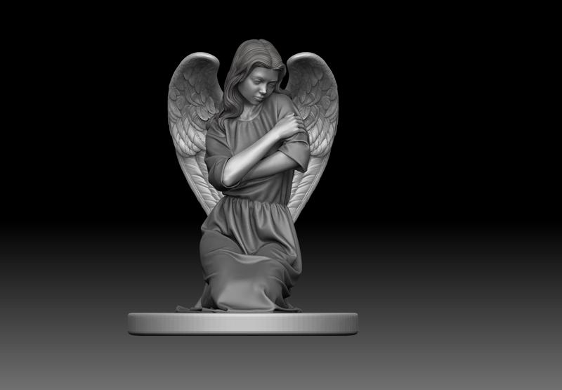 graceful kneeling angel