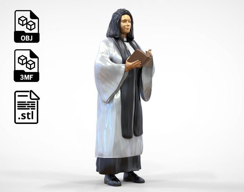 N2 woman vicar clergy in the church