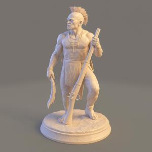 Native Warrior – Historical Tribal Hunter 3D Print Model