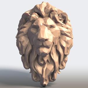 Lion Head Low Poly