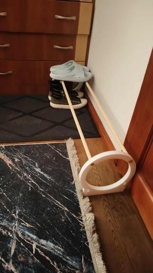 Shoe Organizer with Wooden Strip