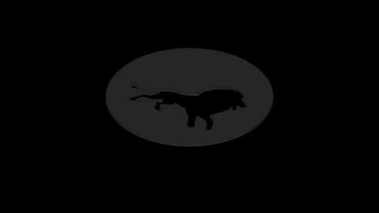 Leaping Roaring Lion Stencil Design