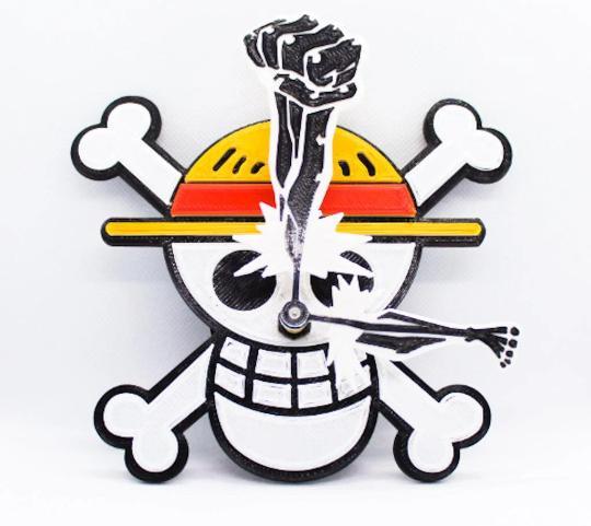 One Piece Inspired Wall Clock - Luffy Gear 4th Edition - 3D Printed