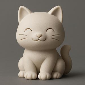 Cute Cat Figurine STL File for 3D Printing