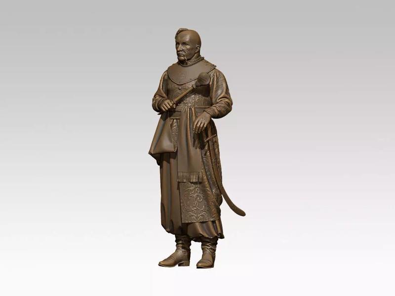 Ataman statue of man holding sword