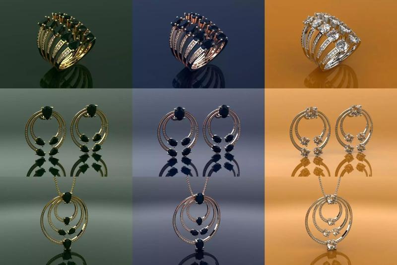 Set  Loops - Jewelry 3D - 9 Models 3D Model Collection