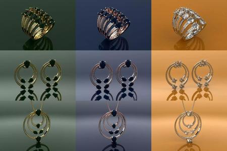 Set  Loops - Jewelry 3D - 9 Models 3D Model Collection