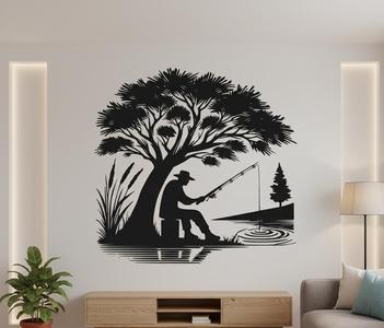 River Fishing Wall Art – Peaceful Catch