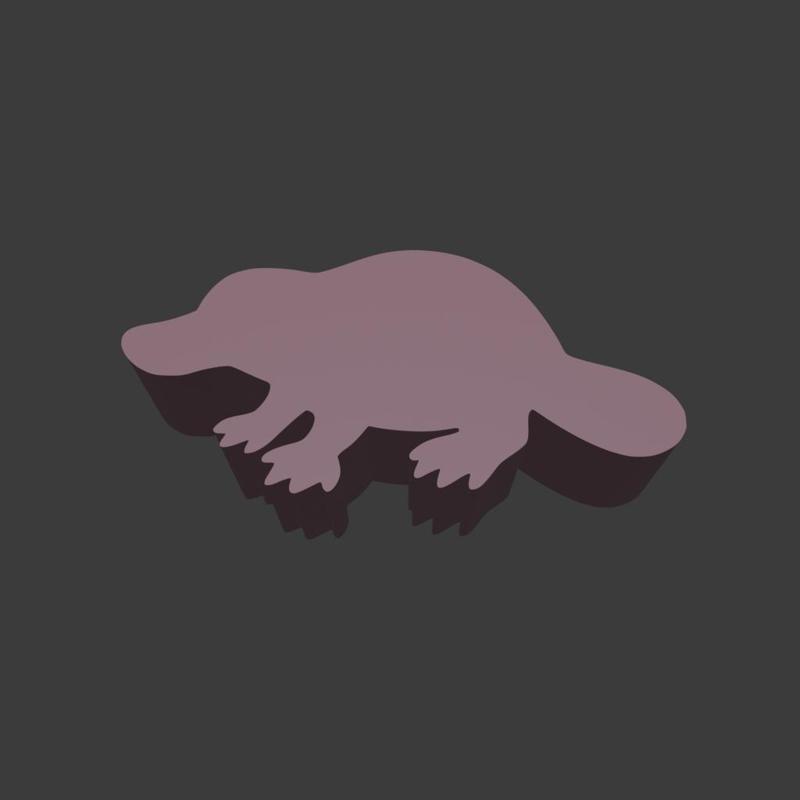 Platypus Meeple Silhouette – 3D Printable Game Token
