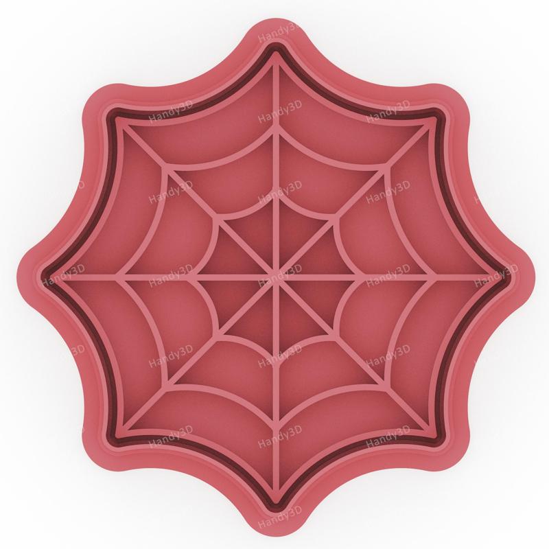 Classic Spiderweb Cookie Cutter & Stamp - 8 cm