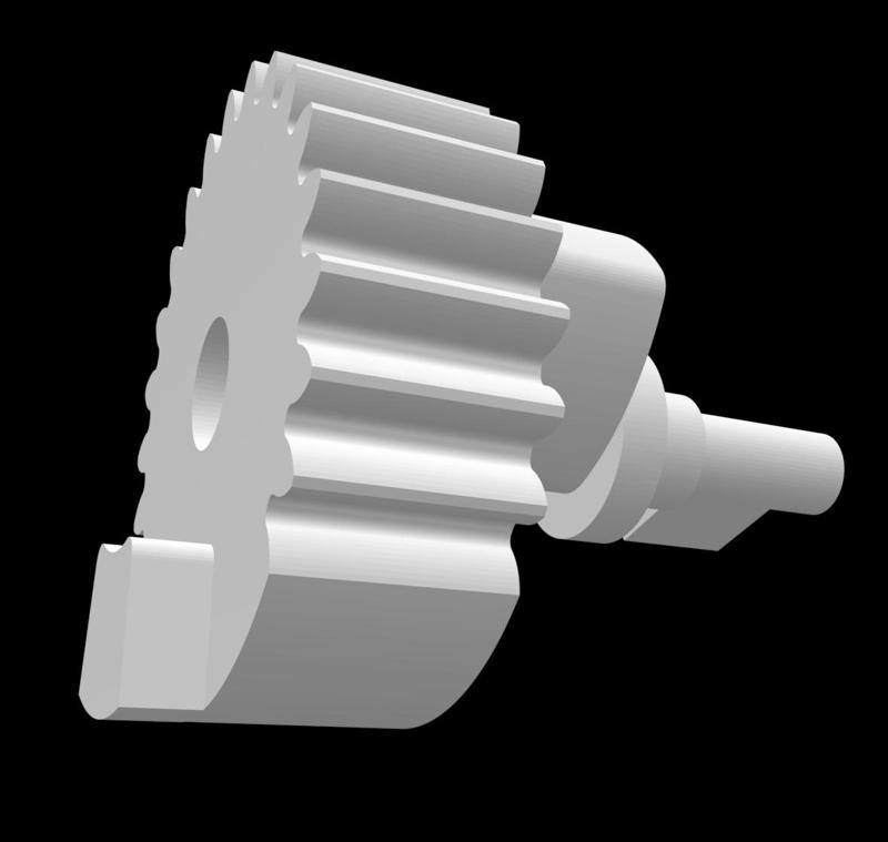 2. NISSAN LEAF ZE1 CHARGE PLUG LOCK GEAR WITH Ø 4.2 X 5 MM HOLE FOR FOR A STEEL SHAFT replacement part