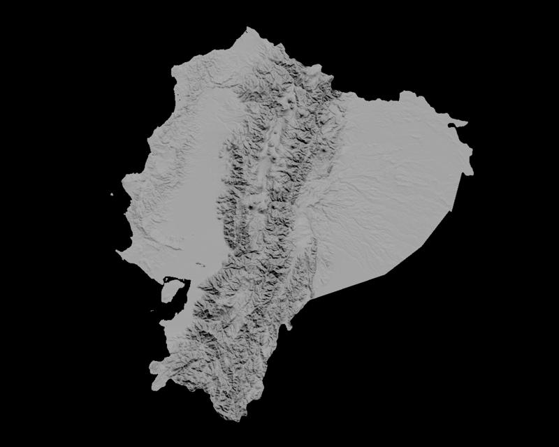 Topographic Map of Ecuador – 3D Terrain