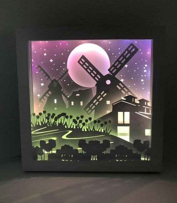 landscape with windmills lightbox