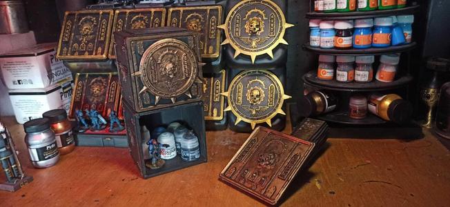 Grimdark stackable Boxes Desk Organizer