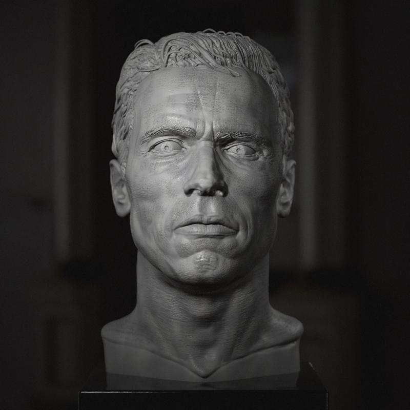 High-Detail 1:1 Arnold Schwarzenegger Bust