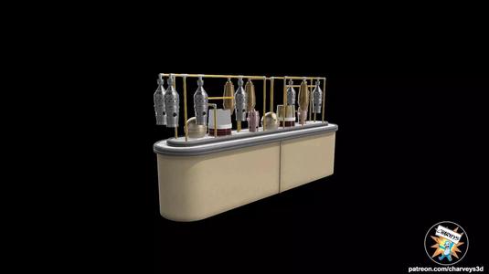 Star Wars Cantina Counter and Dispensers for figure dioramas